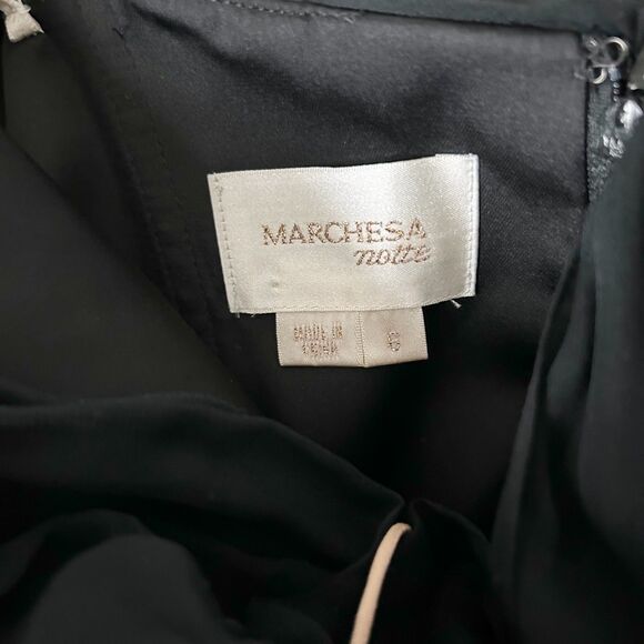 Marchesa Notte 100% Silk One Strap Mini Dress in Black Size 6 - Picture 4 of 5